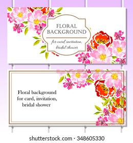 Wedding invitation cards with floral elements
