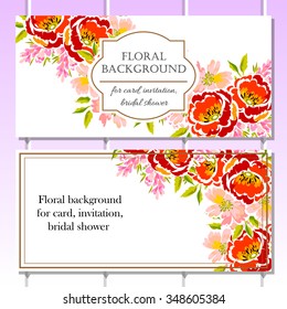 Wedding invitation cards with floral elements