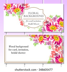 Wedding invitation cards with floral elements