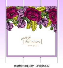 Wedding invitation cards with floral elements