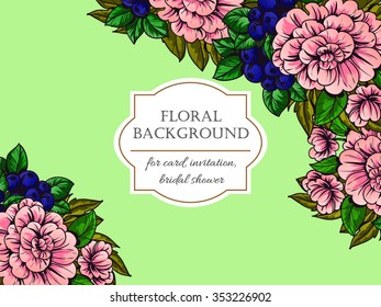 Wedding invitation cards with floral elements