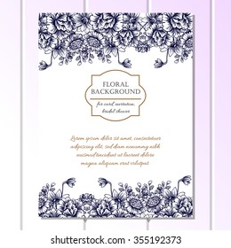 Wedding invitation cards with floral elements