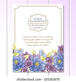 Wedding invitation cards with floral elements