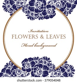 Wedding invitation cards with floral elements