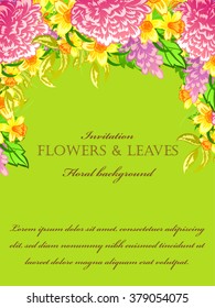 Wedding invitation cards with floral elements