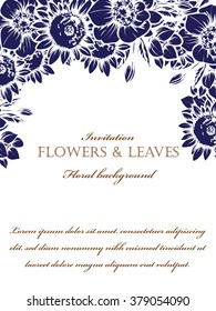 Wedding invitation cards with floral elements