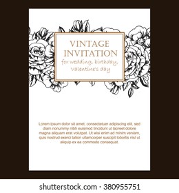 Wedding invitation cards with floral elements