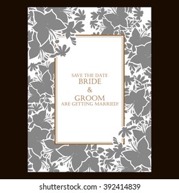 Wedding invitation cards with floral elements