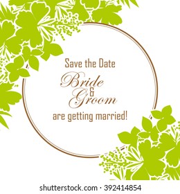 Wedding invitation cards with floral elements