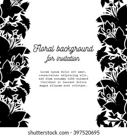 Wedding invitation cards with floral elements