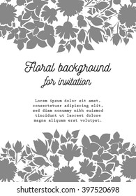 Wedding invitation cards with floral elements