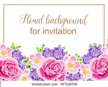 Wedding invitation cards with floral elements