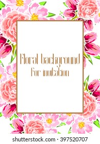 Wedding invitation cards with floral elements