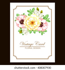 Wedding invitation cards with floral elements