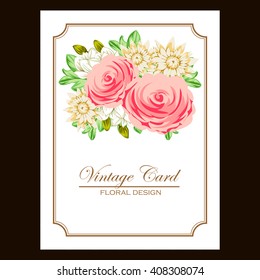 Wedding invitation cards with floral elements