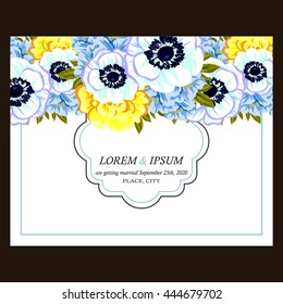 Wedding invitation cards with floral elements
