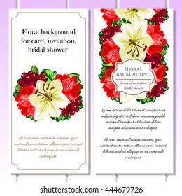 Wedding invitation cards with floral elements