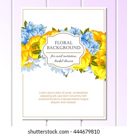 Wedding invitation cards with floral elements