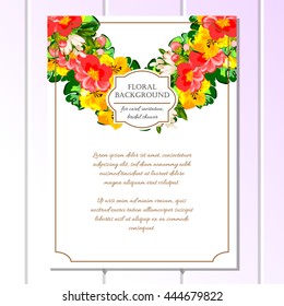 Wedding invitation cards with floral elements