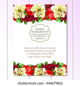 Wedding invitation cards with floral elements