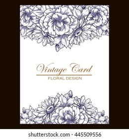 Wedding invitation cards with floral elements
