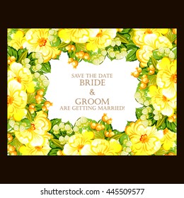 Wedding invitation cards with floral elements