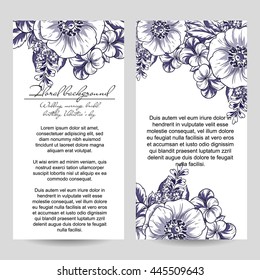 Wedding invitation cards with floral elements