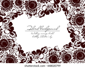 Wedding invitation cards with floral elements