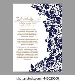 Wedding invitation cards with floral elements