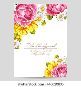 Wedding invitation cards with floral elements