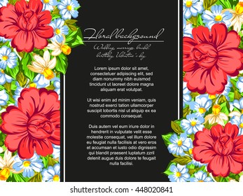 Wedding invitation cards with floral elements