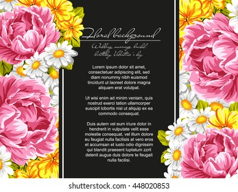 Wedding invitation cards with floral elements