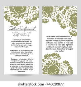Wedding invitation cards with floral elements