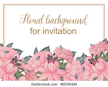 Wedding invitation cards with floral elements