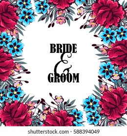 Wedding invitation cards with floral elements