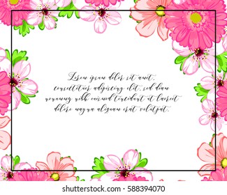 Wedding invitation cards with floral elements