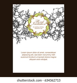 Wedding invitation cards with floral elements