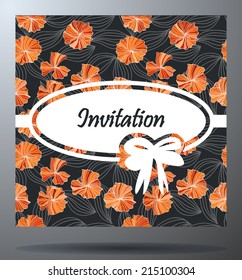 Wedding invitation cards with floral elements.Ornamental greeting card.