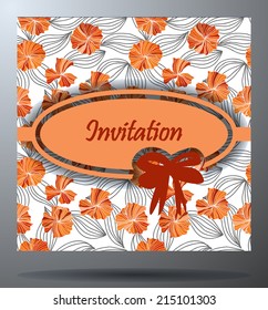 Wedding invitation cards with floral elements.Ornamental greeting card.