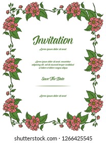 Wedding invitation cards with flower vector illlustration