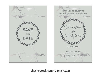 Wedding invitation cards with gold and marble texture,  background and Abstract vector element design. can used for wedding anniversary greeting.