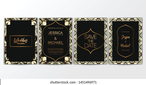 Wedding Invitation Cards. Invitation Cards with Luxurious Concept, Ornament, Luxury Poster, Vector Decorative and Pattern Vector Design Template