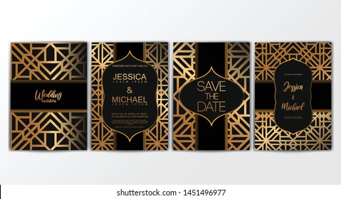 Wedding Invitation Cards. Invitation Cards with Luxurious Concept, Ornament, Luxury Poster, Vector Decorative and Pattern Vector Design Template
