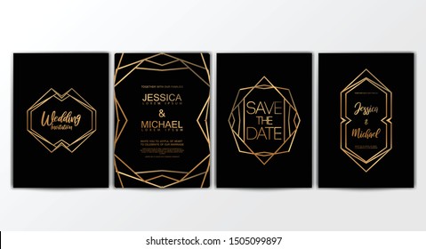 Premium Luxury Wedding Invitation Cards Gold Stock Vector (Royalty Free ...