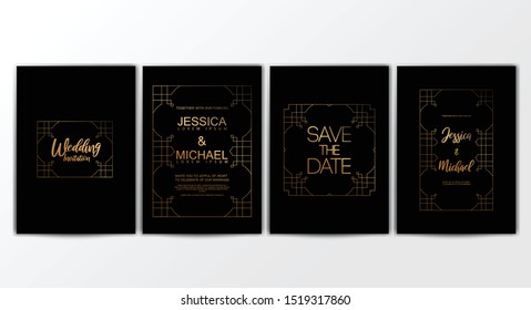 Wedding Invitation Cards. Invitation Cards with Luxurious Concept, Ornament, Luxury Poster, Vector Decorative and Pattern Vector Design Template