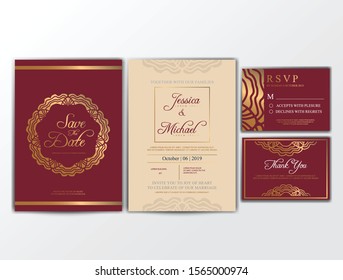 Wedding Invitation Cards. Invitation Cards with Luxurious Concept, Ornament, Luxury Poster, Vector Decorative and Pattern Vector Design Template
