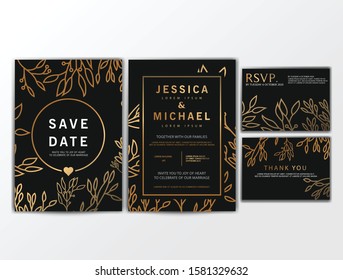 Wedding Invitation Cards. Invitation Cards with Luxurious Concept, Ornament, Luxury Poster, Vector Decorative and Pattern Vector Design Template