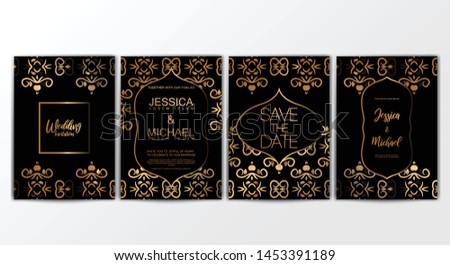 Wedding Invitation Cards. Invitation Cards with Luxurious Concept, Ornament, Luxury Poster, Vector Decorative and Pattern Vector Design Template