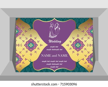 Wedding Invitation Cards Luxury, Classic Flower Pattern.