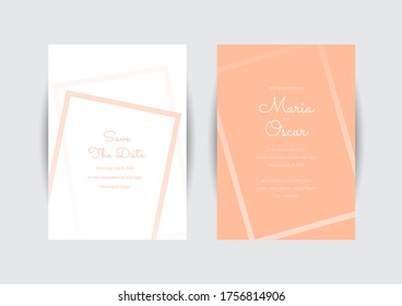 Tarjetas de invitación de matrimonio con fondo de textura de lujo y plantilla de diseño de vector abstracto